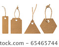 set of brown paper label tag isolated on white background 65465744