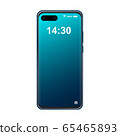 Modern Smartphone with Blue Gradient Color locked screen isolated on white background illustration vector eps10 65465893