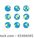 Set of Different Planet Earth Globes Isolated on White Background Illustration Vector 65466085