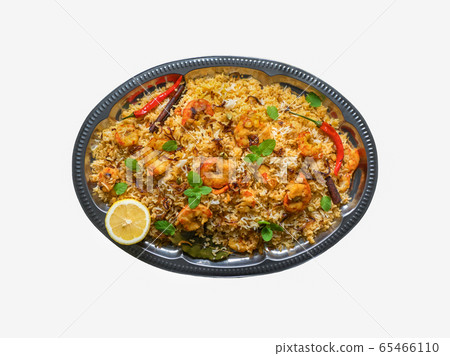 Isolated biryani with shrimp.  65466110