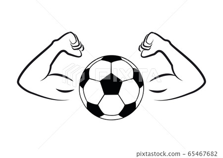 strong football soccer with muscular arms 65467682