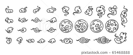 Chinese clouds collection vector set. Chinese clouds collection vector set. 65468888