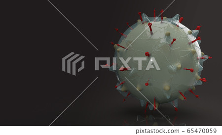 A virus in black background 3d rendering for... - Stock Illustration ...