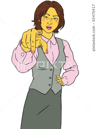 憤怒的女僱員(指向) 憤怒的女僱員(指向) 65470417