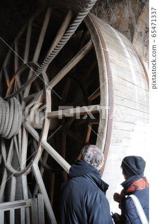 France, Mont Saint Michel, monastery, large wheels France, Mont Saint Michel, monastery, large wheels 65471337