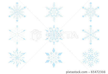 Vector illustration of blue snowflake 65472308