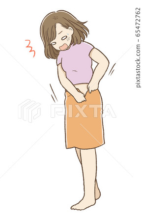 A woman who is overweight and whose zipper does not rise A woman who is overweight and whose zipper does not rise 65472762