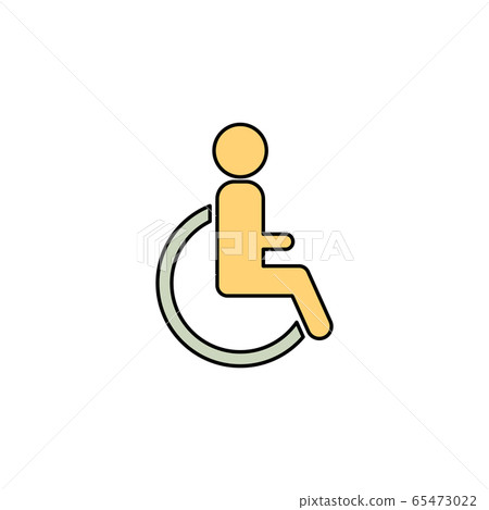 disabled color line, linear style icon. sign...-插圖素材 [65473022] - PIXTA圖庫