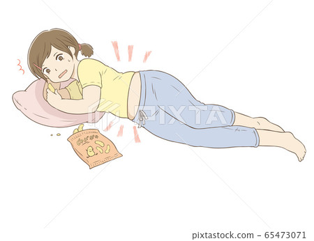 Women who lie down and eat snacks gain weight 65473071