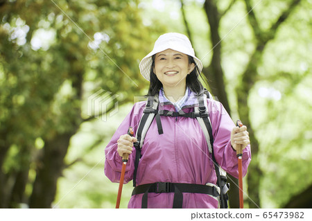 Senior woman Aozora trekking health Senior woman Aozora trekking health 65473982