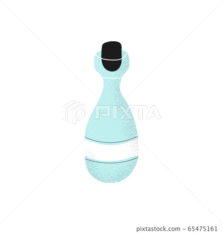 Isolated empty glass bottle in modern flat 65475161