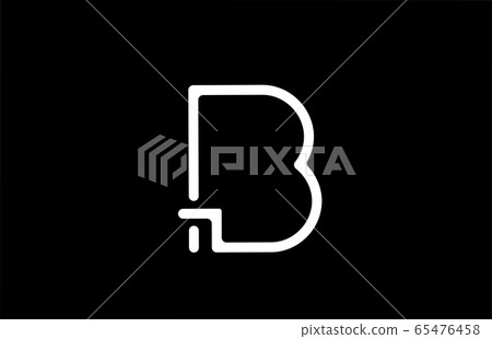 black and white B alphabet letter logo icon for - Stock Illustration ...