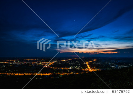 Aerial view landscape from the top of mountain 65476762