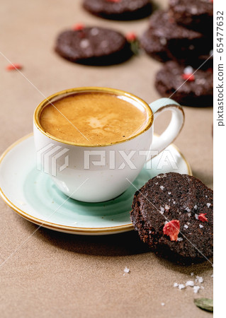 Dark chocolate salted cookies Dark chocolate salted cookies 65477632