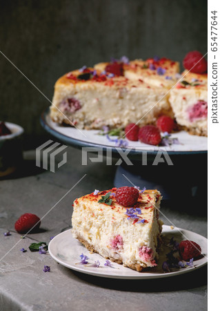 Raspberry baked cheesecake Raspberry baked cheesecake 65477644
