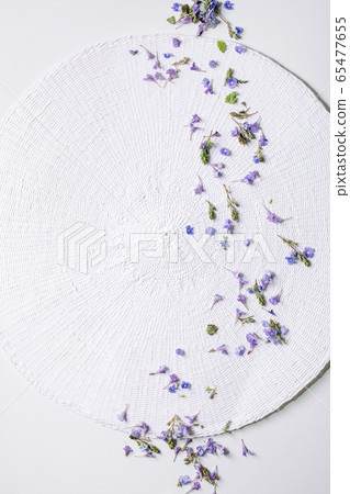 Edible flowers on plate Edible flowers on plate 65477655