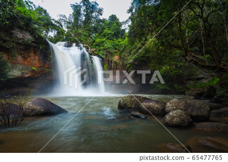 Landscape of peaceful waterfall in the tropical Landscape of peaceful waterfall in the tropical 65477765