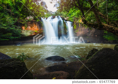 Landscape of peaceful waterfall in the tropical Landscape of peaceful waterfall in the tropical 65477769