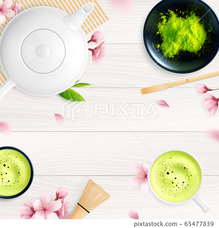 Matcha Tea Frame Composition - Stock Illustration [65477839] - PIXTA