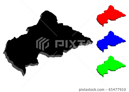 3D map of Central African Republic - Stock Illustration [65477910] - PIXTA