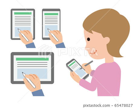 Female tablet with electronic signature 65478027