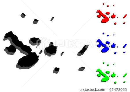 3D map of Galapagos Islands 65478063