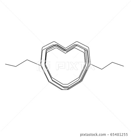Continuous Heart Vector Illustration, One Line Art Continuous Heart Vector Illustration, One Line Art 65481255