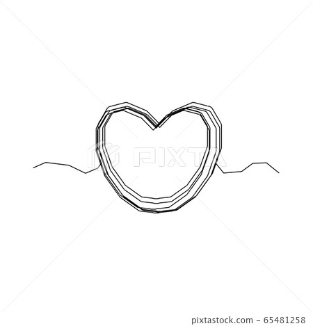 Continuous Heart Vector Illustration, One Line Art Continuous Heart Vector Illustration, One Line Art 65481258