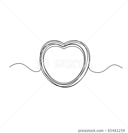 Continuous Heart Vector Illustration, One Line Art Continuous Heart Vector Illustration, One Line Art 65481259