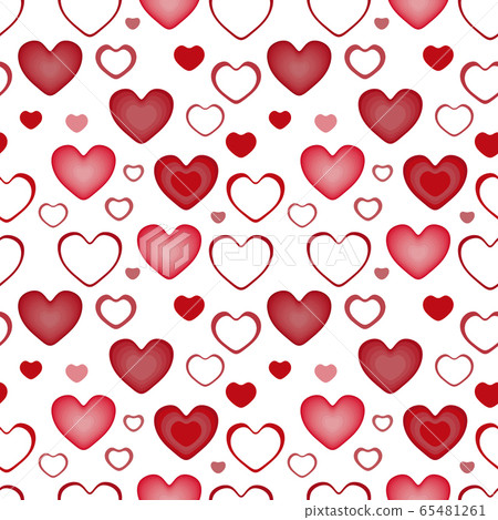 Simple red heart seamless pattern on white Simple red heart seamless pattern on white 65481261