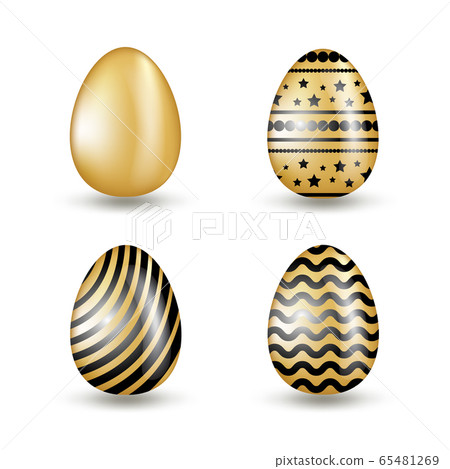 Gold Eggs Collection with Black Geometric Pattern Gold Eggs Collection with Black Geometric Pattern 65481269