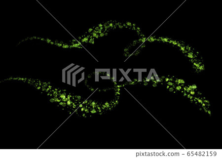 abstract Eco fresh green field wavy line made of drawing leaves isolated on black background. Spring healthy illustration overlay abstract Eco fresh green field wavy line made of drawing leaves isolated on black background. Spring healthy illustration overlay 65482159