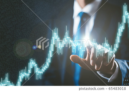 Stock chart and businessman 65483018
