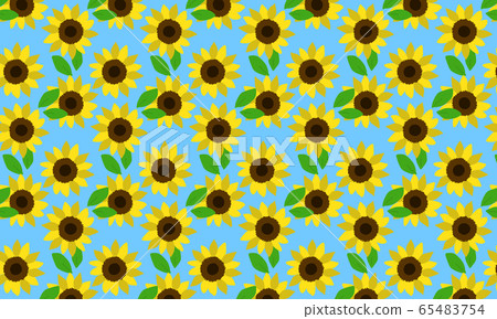 Sunflower pattern background (blue) - Stock Illustration [65483754] - PIXTA