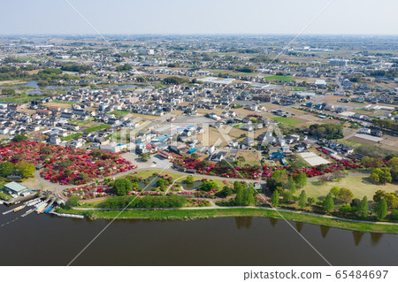 Aerial view of 2020 spring over Togo Town, Tatebayashi City, Gunma Prefecture Aerial view of 2020 spring over Togo Town, Tatebayashi City, Gunma Prefecture 65484697