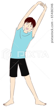 A man stretching A man stretching 65486346