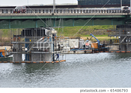 Scene of construction site Bridge repair work 65486793