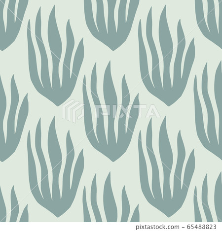 Geometric tropical plants seamless pattern on green background. Contemporary exotic jungle wallpaper. Geometric tropical plants seamless pattern on green background. Contemporary exotic jungle wallpaper. 65488823