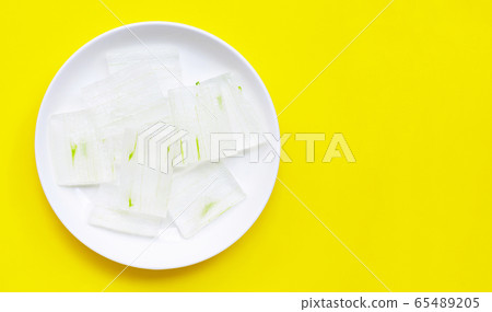 Aloe vera gel slices, Aloe vera is a popular 65489205