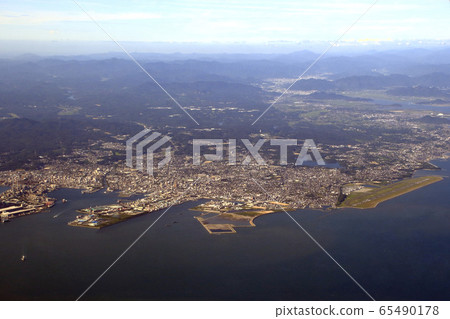 俯視圖:宇部市(山口縣) 俯視圖:宇部市(山口縣) 65490178