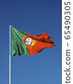 Flag of Portugal waving in the wind 65490305
