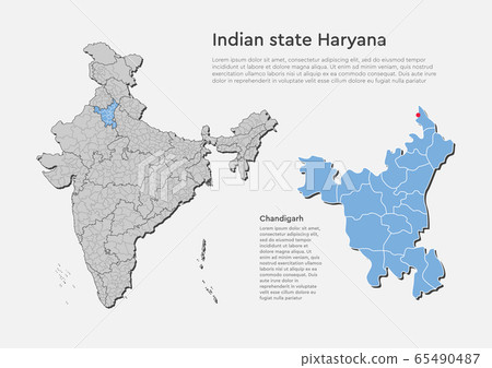 India country map, Haryana state template concept 65490487