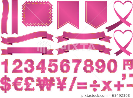 Collection of ribbon illustrations 65492308