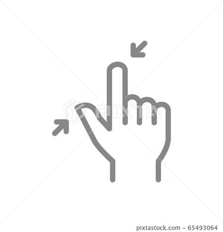 Hand Pinch Incon Pinch with two fingers line icon. Touch screen... - Stock Illustration ...