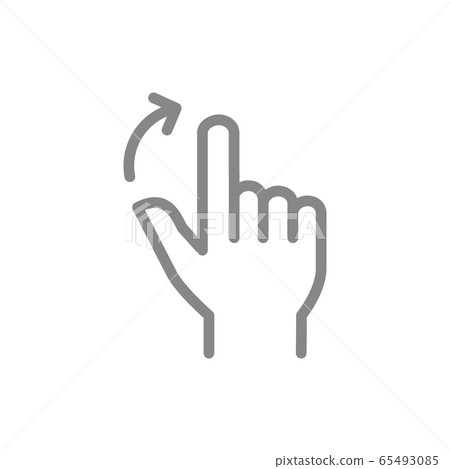 Two fingers flick right line icon. Touch screen hand gesture symbol Two fingers flick right line icon. Touch screen hand gesture symbol 65493085