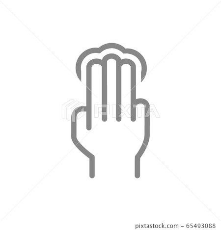 Click with three fingers line icon. Multi touch screen fingers, 3x tap symbol Click with three fingers line icon. Multi touch screen fingers, 3x tap symbol 65493088
