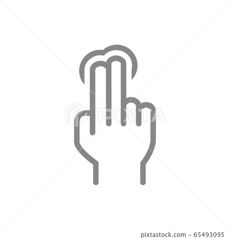 One click with two fingers line icon. Multi touch screen fingers, 2x tap symbol One click with two fingers line icon. Multi touch screen fingers, 2x tap symbol 65493095
