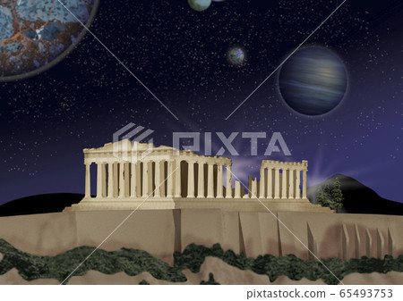Illustration of the Parthenon and the universe Illustration of the Parthenon and the universe 65493753