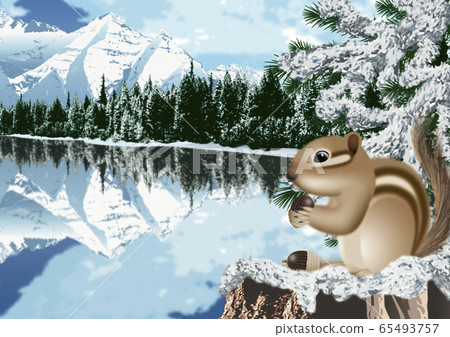 冬季加拿大洛基山脈的插圖 冬季加拿大洛基山脈的插圖 65493757