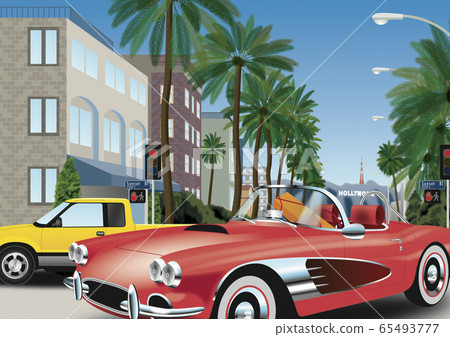 LA cityscape illustration 65493777